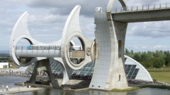 Falkirk Wheel in Aktion.