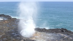 Kauai: Spouting Horn, ein Meerwasser-'Geysier'.