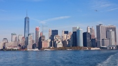 Die eindrucksvolle Skyline New Yorks ebenfalls von der kostenlosen Staten Island Ferry.