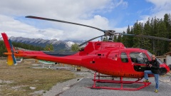 20-minütiger Hubschrauber-Rundflug über die Rockies - kurz vor dem Start.