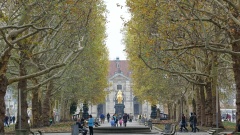 Die Hauptstraße: Blick zum Goldenen Reiter.