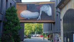 Bayreuth, Maisels Bier-Erlebniswelt / Urban Art Hotel: Mural 'The Box' von ZABOU (Rückseite)